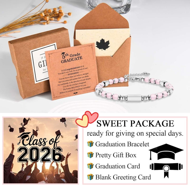 FIEEFX Gifts for Girls, Graduation Back to School First Day of School Gifts Bracelets for Daughter Granddaughter Niece Sister with Inspirational Card - Image 5